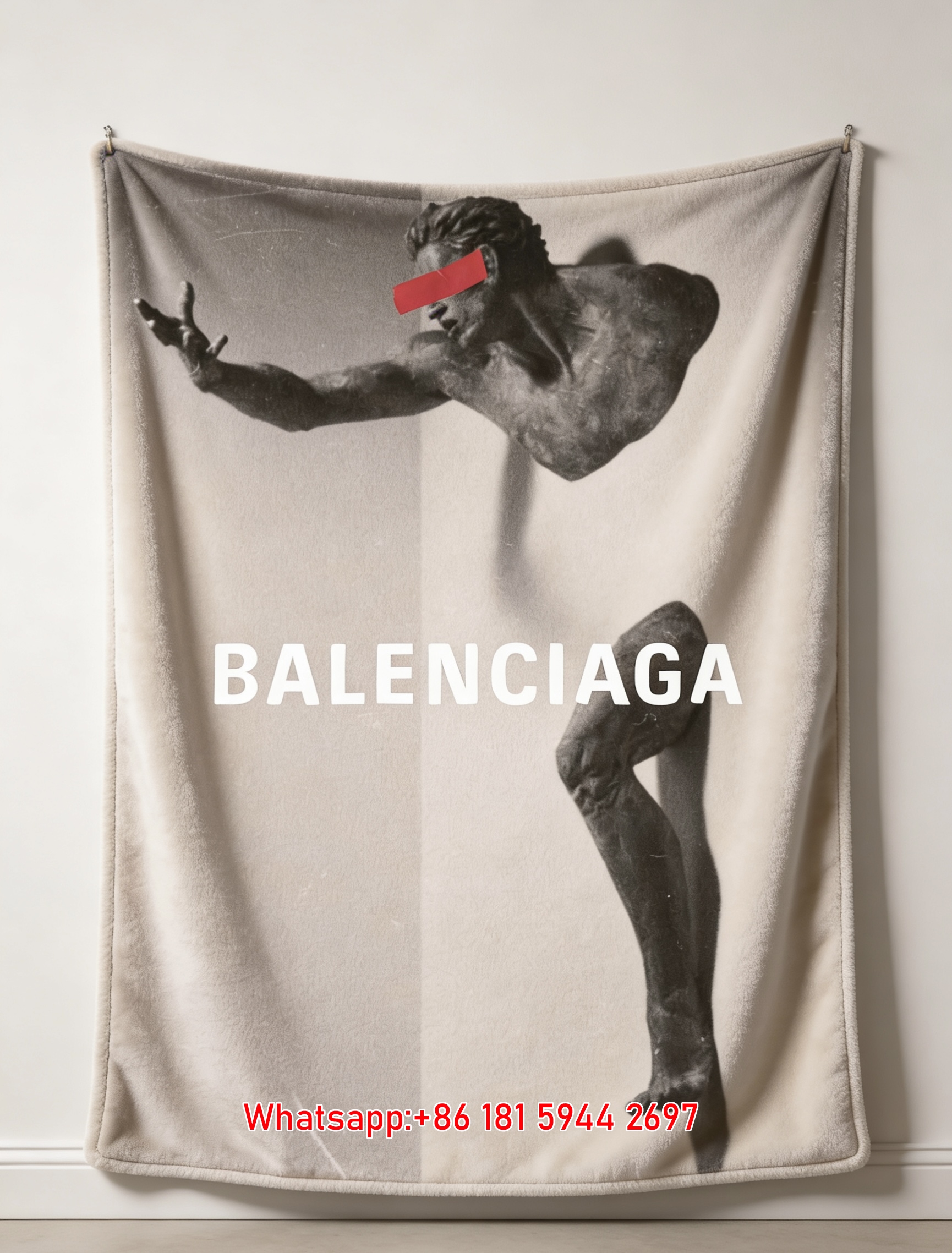 BALENCIAGA Sculpture Art Flannel Sofa Throw Blanket for Wall Decor BA069